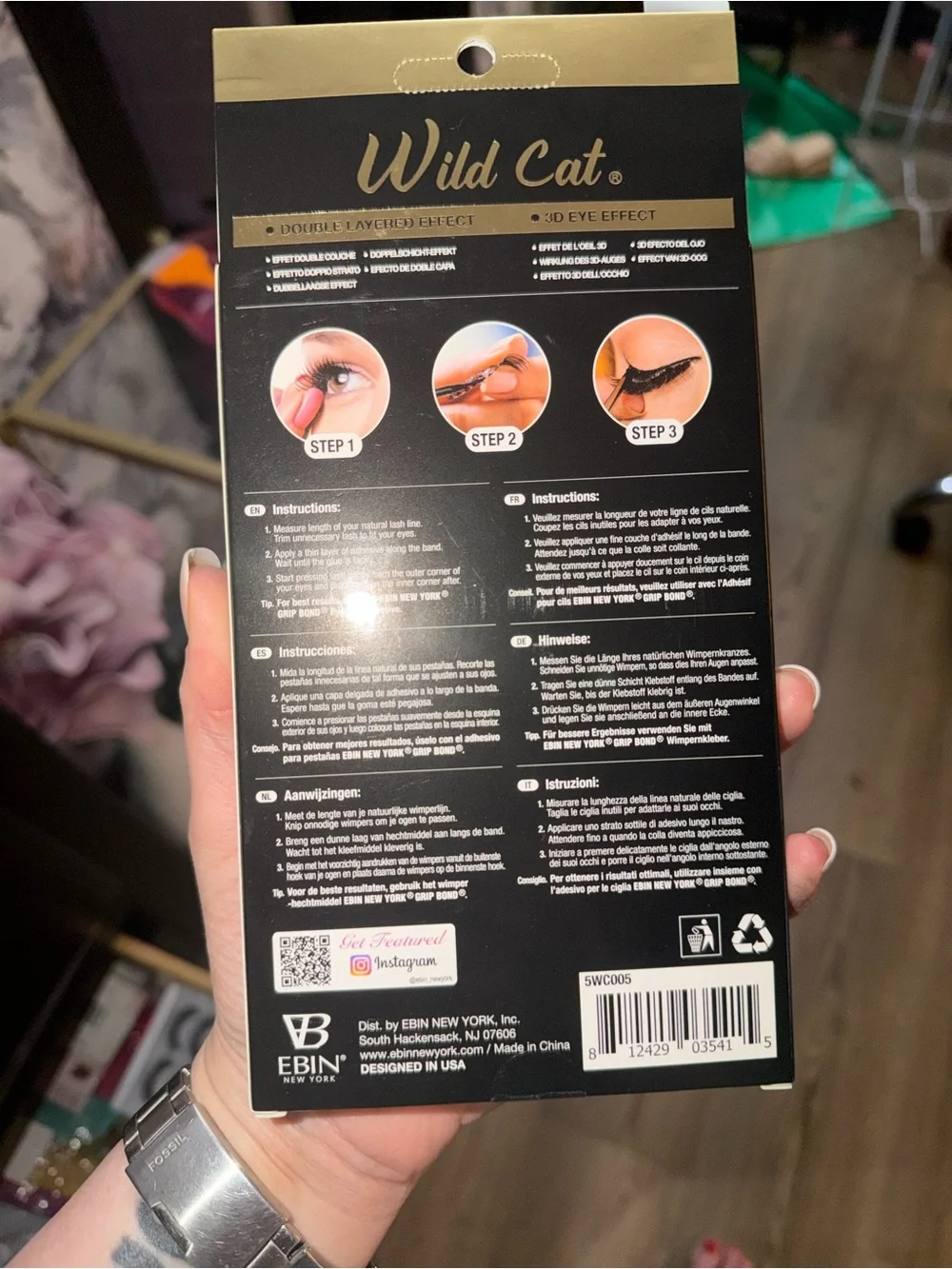 Wild Cat Cattitude 3D False Eyelashes – Black (5 Pairs)